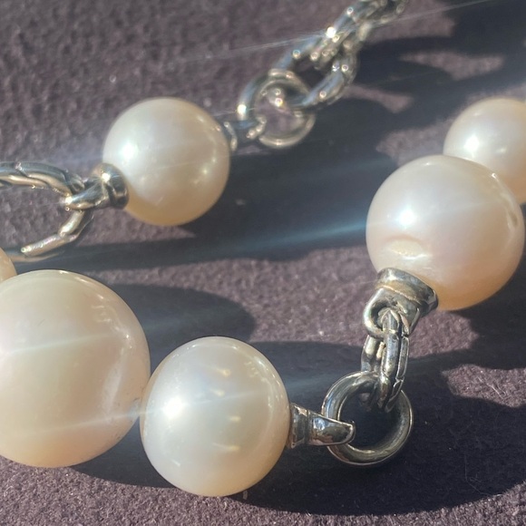 John Hardy Silver Link Pearl Necklace - Picture 11 of 12